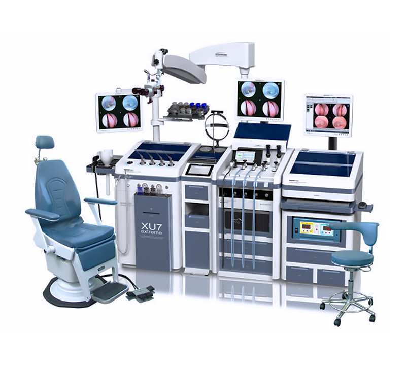 Complete Setup with Endoscopic Visual Attachments, Patient Chair, and Accessories