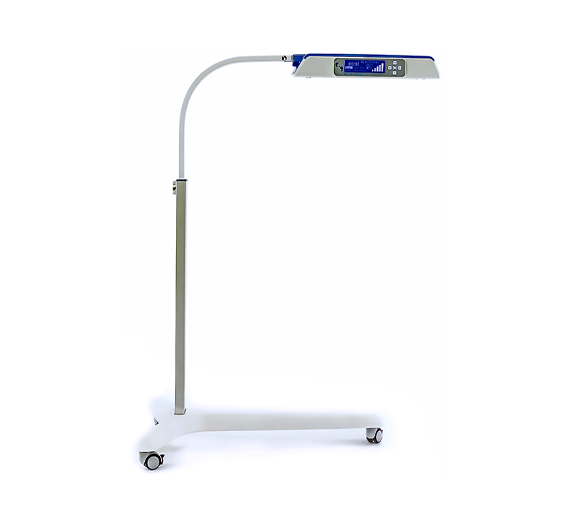 Blue Angel LED phototherapy has 24 units of special blue LED lamps at 460nm wavelength that can be adjusted in 5 levels of intensity; has a life span up to 20,000 hours; red focusing lamp for optimal positioning to maximize phototherapy; adjustable height; and 5.4’ wide screen LCD with soft user-friendly interface and control buttons – all compliant with international standards.